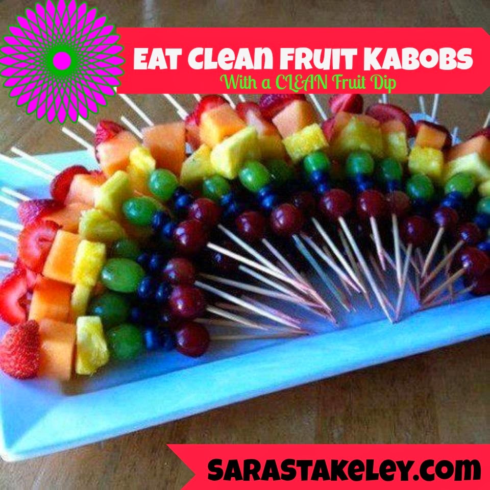 Directions Prepare fruit by washing and cutting it into large chunks. Thread on to wooden skewers, starting with a grape and ending with a grape.